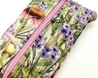 Wildflowers Zippered Tissue Holder/Toiletry Bag/Travel Tissue Holder/Tissue Case/Tissue Pouch/Pocket Size Tissue Case/Tampon Pouch