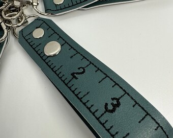 Blue Measuring Tape Keychain/Key Fob/Clip on Keychain/Handmade keychain/measure tape/Dad Keyring/Key Ring/Fathers day Gift/Mothers Day Gift