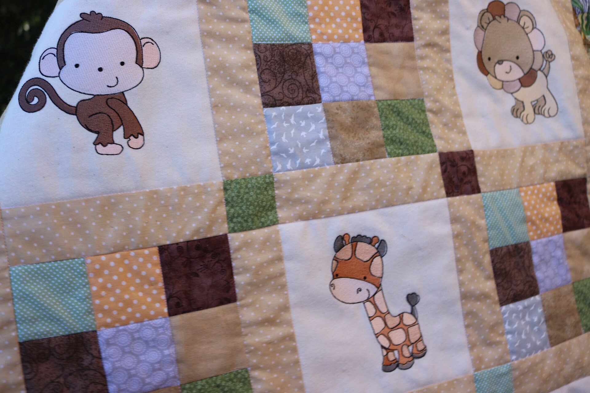 Jungle Animal Baby Quilt/Personalized Baby Quilt/Custom Made Etsy