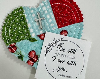 Red Cherries Religious/Encouragement Gift/gift for her/Daily Devotional/Prayer Quilt/Pocket Prayer/Prayer Cards/Hospital Gift/Sympathy Gift