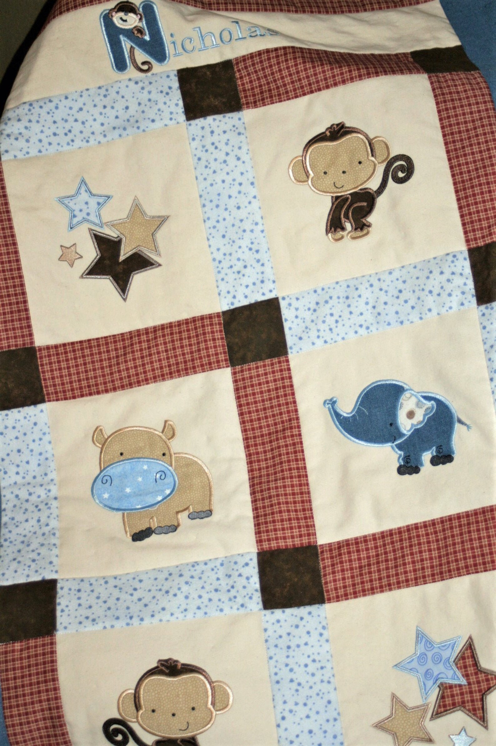 Jungle Animal Baby Quilt/Personalized Baby Quilt/Custom Made Etsy