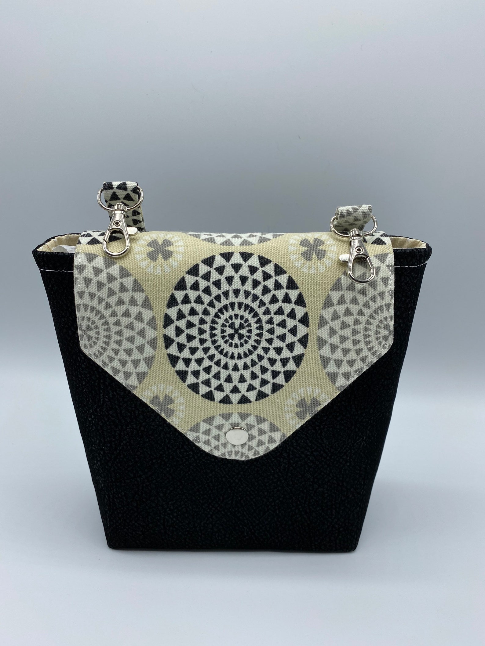 Black Geo/Hip Purse/Belt Loop Purse/Hands free purse/Fanny Etsy