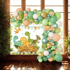 88pcs Dinosaur Balloon Garland Kit, Latex Balloons Happy Birthday Banner for Baby Shower, Kid Birthday Party Decor, Gender Reveal, School