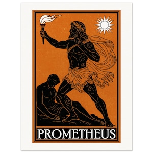 Prometheus Greek Mythology Post A2 Vintage Wall Art | Ancient Greek Decor | Titan God | Classic Art