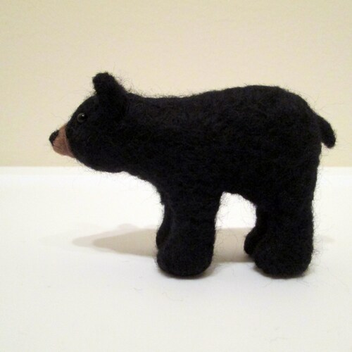 Felted Black Bear Animal Miniature Needle Felted Bear Etsy