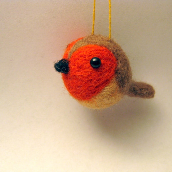 Bird Ornament - Needle Felted Animal - Christmas Ornament