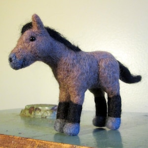 Felted Horse Miniature - Needle Felted Animal - Soft Sculpture