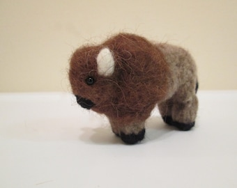 Needle Felted Alpaca Bison Miniature – Buffalo Figurine