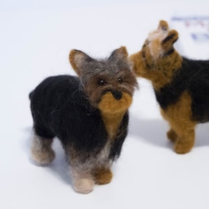 Felted Dog - Custom Dog - Yorkie - Yorkshire Terrier - Needle Felted Animal - Pet Portrait