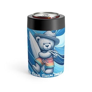 Personalized Surf Bear Can Sleeve: Livin&#39; The Dream Stainless Steel Drink Holder