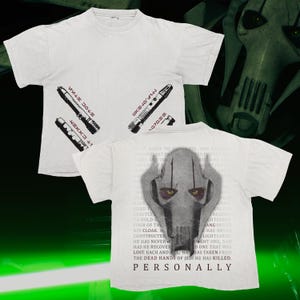 General Grievous Double-Sided Star Wars Clone Wars Prequels Inspired Graphic Comfort Colors T-shirt, Star Wars Horror Tee