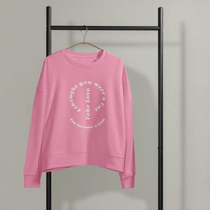 Women’s organic crew neck sweatshirt fake love