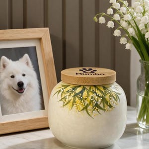 Handgefertigte Keramik-Gedenkurne für Haustiere mit Gänseblümchen-Motiv, Erinnerungsstück für Hunde und Katzen zur Aufbewahrung von Asche, Behälter für die Asche kleiner Tiere, Erinnerungsgeschenk für Ratten und Kaninchen