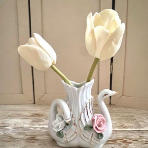 Small Floral Swan Vase