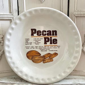 Pecan Pie Recipe Dish, Vintage