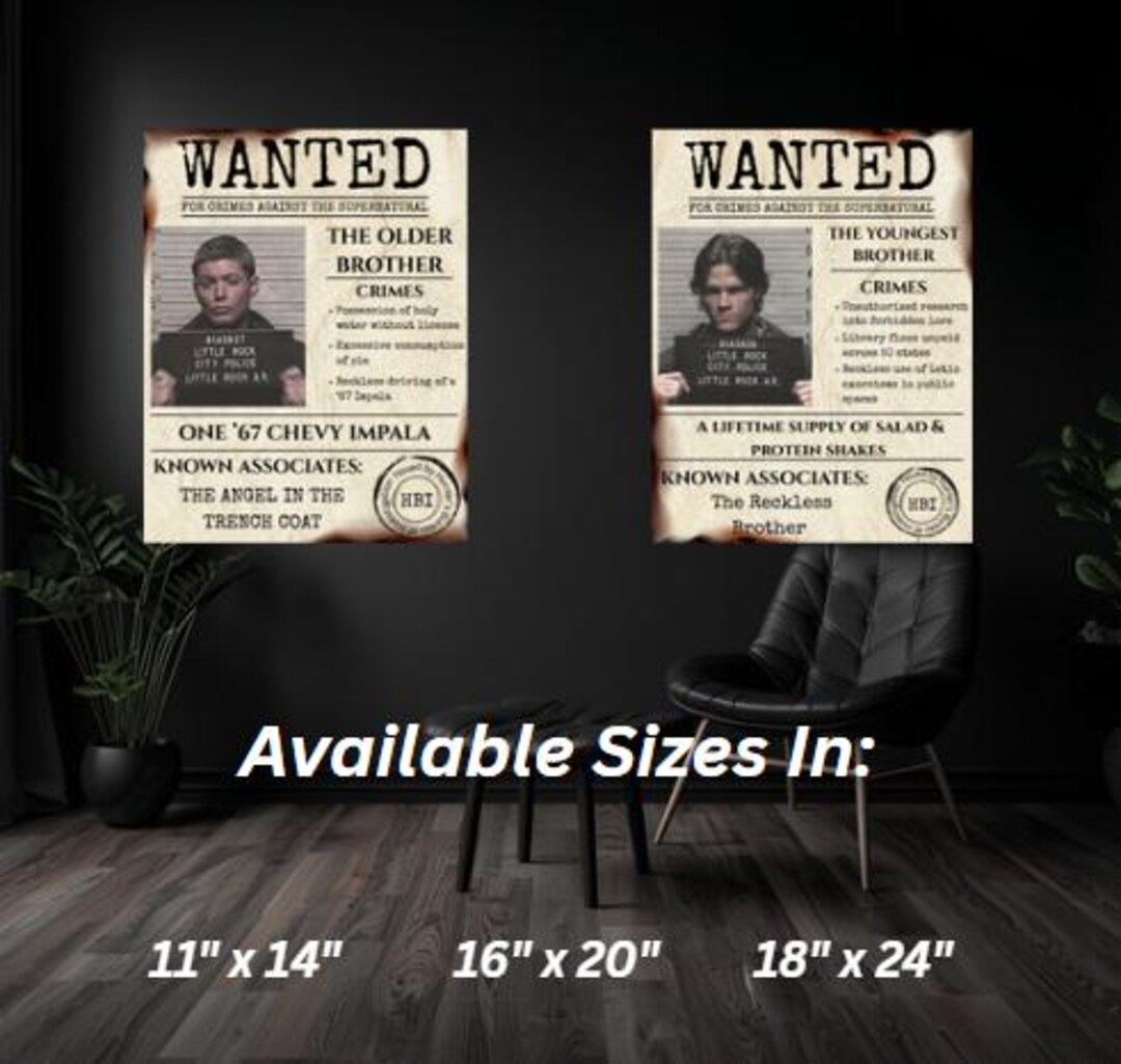 スーパーナチュラル指名手配ポスターセット | ヴィンテージ 超常現象