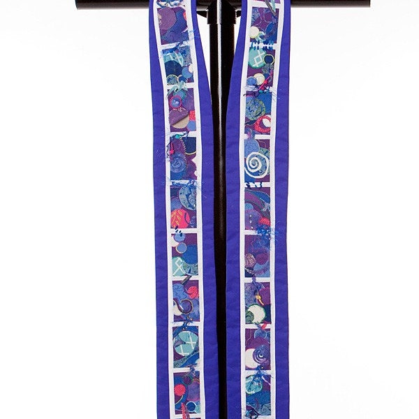 Clergy Stole -- Purple Liturgical Stole for Advent and Lent