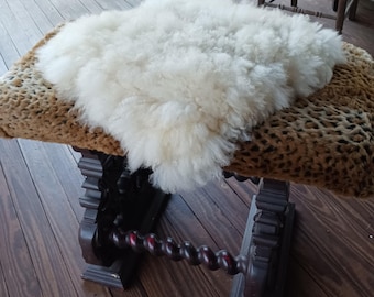 Hand made sheep fleece "sheepskin" pillow, chair cover Sugar