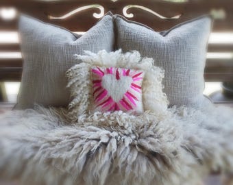 Artisan pillow Hand made sheep friendly wool