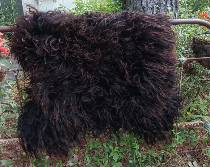 Featured listing image: Handmade felted sheep friendly "sheepskin" sheep fleece rug throw Oakley