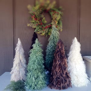 Hand made felted wool Christmas tree assorted colors
