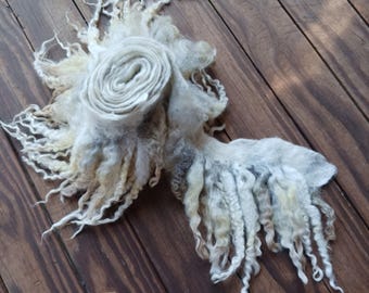 RESERVE/HOLD GABRIELLE artisan wool fringe trim hand felted sheep wool