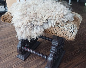 Handmade felted sheep wool fleece or pillow Shelly