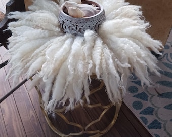 Hand made sheep friendly "sheepskin" sheep fleece, pillow, chair cover
