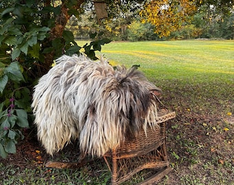Felted Fleece Rug Throw Wild Shaggy Rug Hearth Nordic Sheepskin Pepper