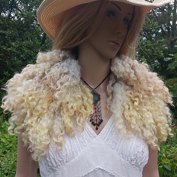 Luxurious neck wrap scarf collar Hand made felted wool Maple