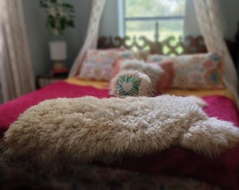 Hand made Felted sheep friendly felted fleece wool sheepskin Lottie