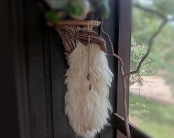 Hand made sheep friendly fiber art felted wool wall hanging