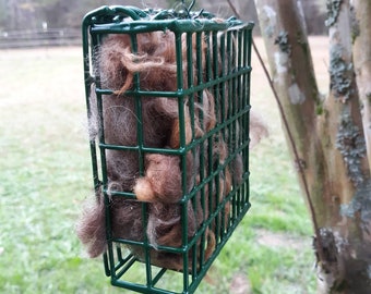 Bird nest building material raw sheep wool & alpaca wool fiber