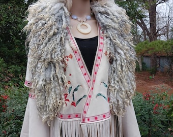 Extra long luxurious scarf collar Hand made felted wool Janna