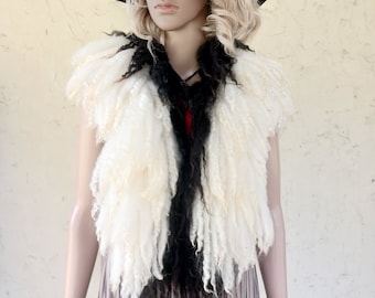 Extra long luxurious scarf collar Hand made felted wool Colette & Lily