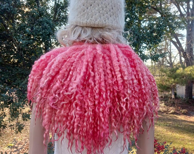 Featured listing image: Luxurious blush pink neck wrap scarf collar Hand made felted wool Bernadette