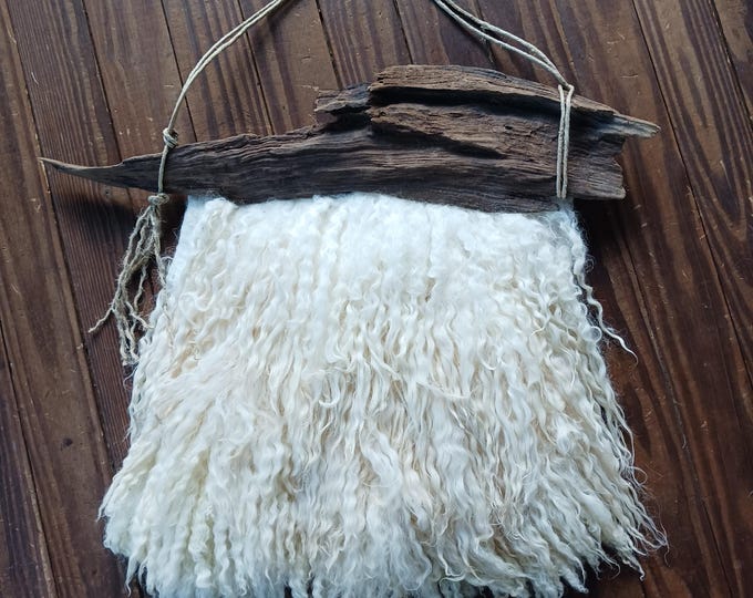 Featured listing image: Hand made fiber art felted wool driftwood wall hanging