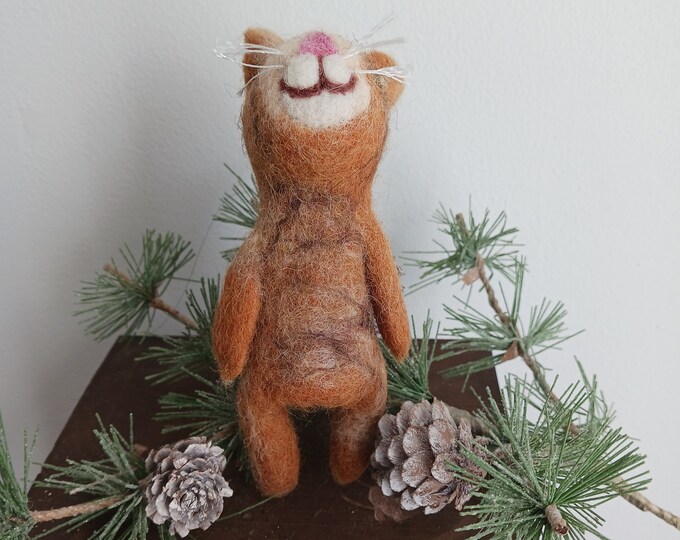 Orange Tabby Cat Finger Puppet Tree Ornament Hand Made Felted Wool Etsy