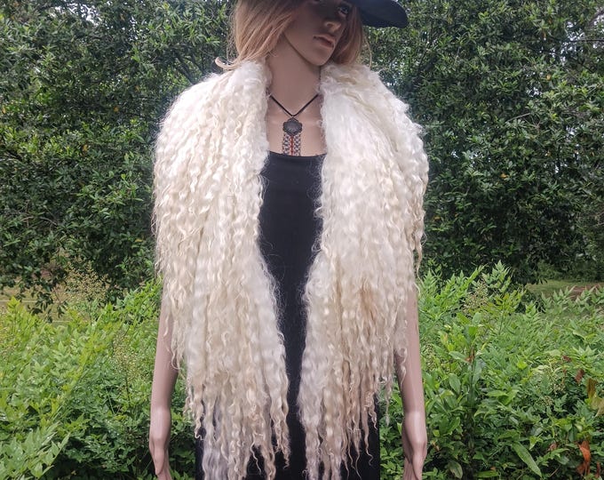 Featured listing image: Extra long luxurious scarf collar Hand made felted lamb wool