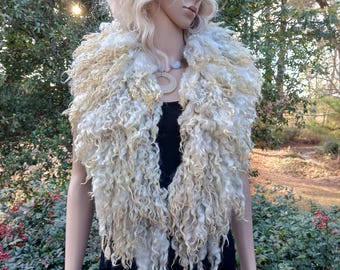 Extra long luxurious scarf collar Hand made felted wool Janna