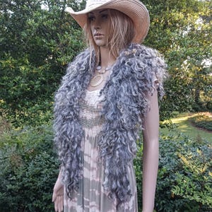 RARE ANGORA MOHAIR extra long collar hand made felted mohair mohair Vermont