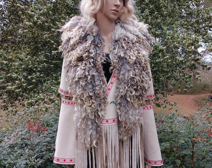 Featured listing image: Extra long luxurious scarf collar Hand made felted wool Janna