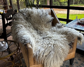 Handmade Felted Fleece Rug Throw Wild Shaggy Rug Hearth Nordic Sheepskin
