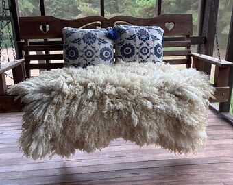 Hand Made Felted Fleece Rug Throw Sheepskin