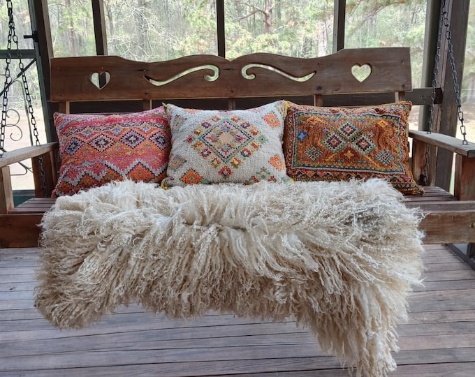 Featured listing image: Hand made felted sheep fleece "sheepskin" Bonnie