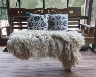 Hand made Felted sheep friendly felted fleece sheepskin Magnolia