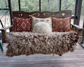 Hand made sheepskin felted wool fleece Lenora