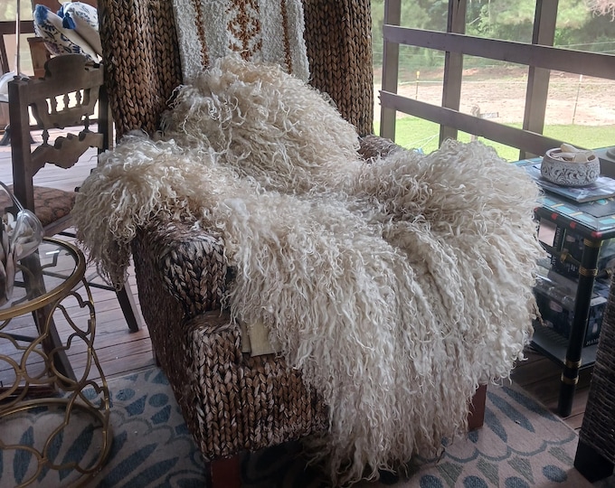 Featured listing image: Hand made Felted sheep friendly felted fleece sheepskin Magnolia