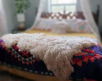 RESERVE/HOLD Hand made Felted sheep friendly fleece sheepskin Marlo