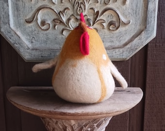 Hand made felted wool chicken